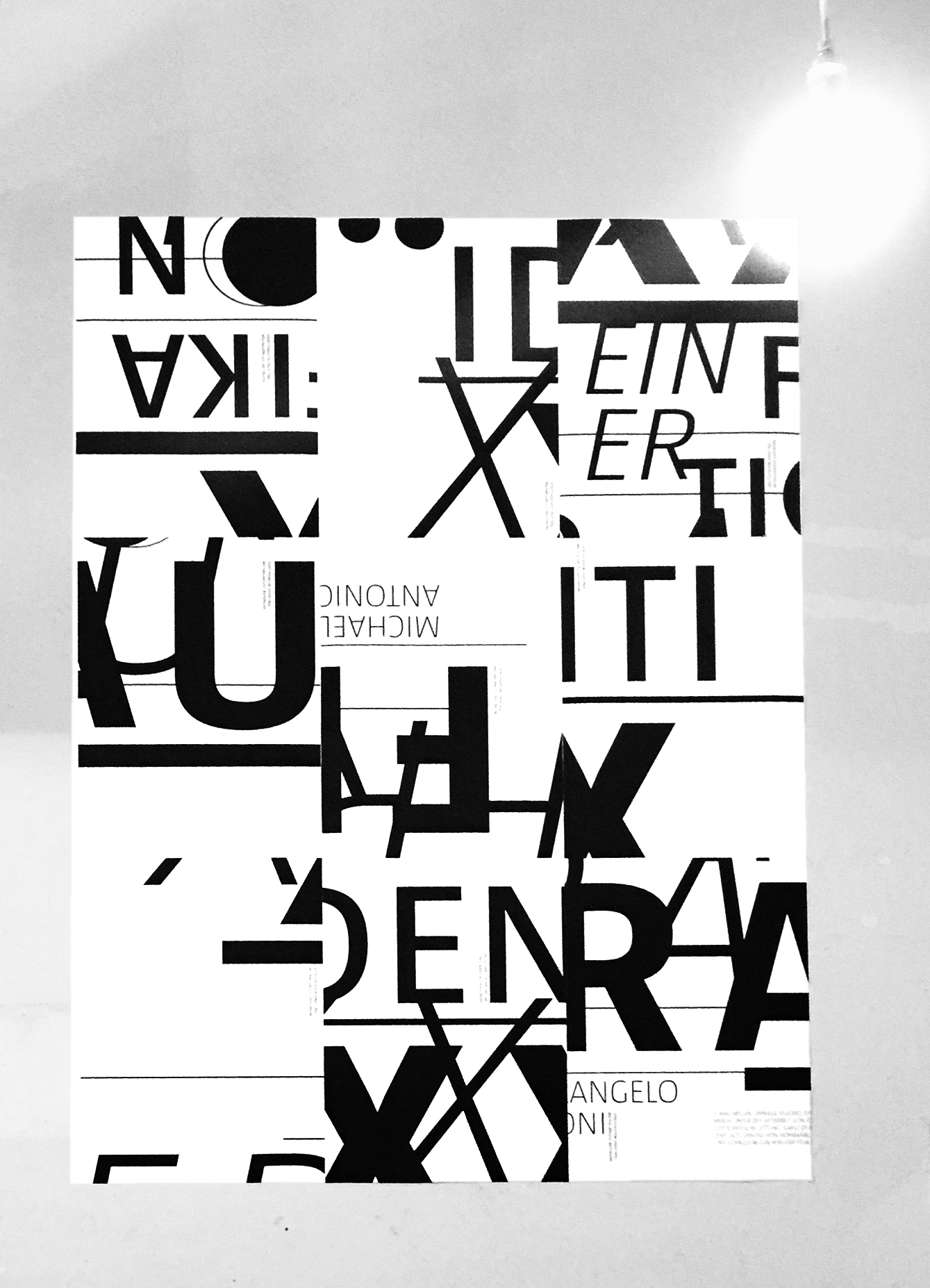 Michaelangelo Antonioni Poster neue Identität einer Frau Plakat Gestaltung schwarz weiß Filmplakat